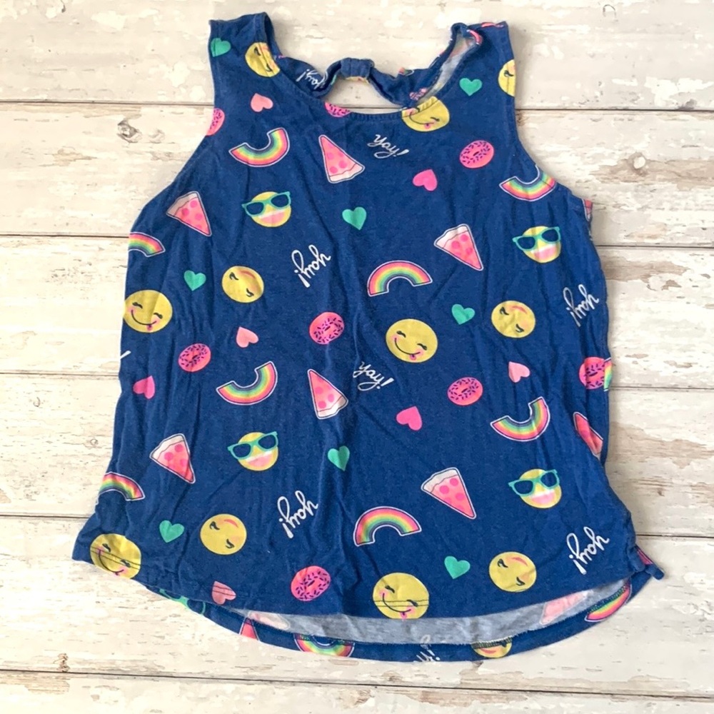 Girls Size 12 Tank Top Summer Short Neon Colorful Print Kids Justice Brand